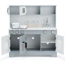 White Play Kitchen with Water Dispenser and Telephone – White