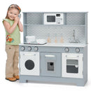 White Play Kitchen with Water Dispenser and Telephone – White