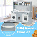 White Play Kitchen with Water Dispenser and Telephone – White