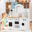 Play Kitchen with Washing Machine, Microwave and Clock – White