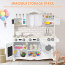 Play Kitchen with Washing Machine, Microwave and Clock – White