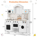 Play Kitchen with Washing Machine, Microwave and Clock – White