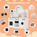 Play Kitchen with Washing Machine, Microwave and Clock – White