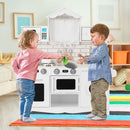 Play Kitchen with Washing Machine, Microwave and Clock – White