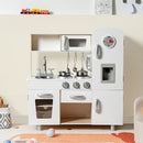 Play Kitchen with Light and Sound Water Dispenser – White & Natural