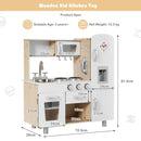 Play Kitchen with Light and Sound Water Dispenser – White & Natural