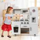 Play Kitchen with Light and Sound Water Dispenser – White & Natural