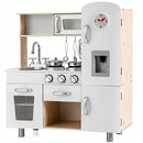Play Kitchen with Light and Sound Water Dispenser – White & Natural