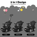 3-in-1 Toddler Push Car with Lights and Music – Black