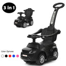 3-in-1 Toddler Push Car with Lights and Music – Black