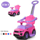 3-in-1 Toddler Push Car with Lights and Music – Pink