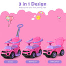 3-in-1 Toddler Push Car with Lights and Music – Pink