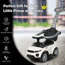 3-in-1 Toddler Push Car with Lights and Music – White