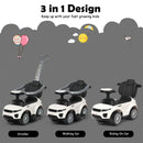3-in-1 Toddler Push Car with Lights and Music – White