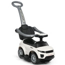 3-in-1 Toddler Push Car with Lights and Music – White