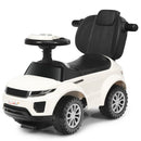 3-in-1 Toddler Push Car with Lights and Music – White