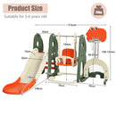 Toddler Slide and Swing Set with Football and Golf Games – Orange