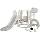 Toddler Slide and Swing Set with Football and Golf Games – White