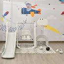 Toddler Slide and Swing Set with Football and Golf Games – White