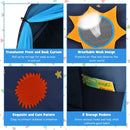 Kids Tunnel Play Tent with Mesh Windows and Carry Bag – Blue
