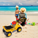 Kids Ride-On Excavator with Toy Helmet and Stones – Yellow