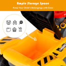 Kids Ride-On Excavator with Toy Helmet and Stones – Yellow
