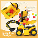 6V Kids Ride-On Excavator with Bucket and Storage – product view