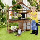 Outdoor Mud Kitchen with Canopy and Planting Boxes – Natural