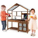 Outdoor Mud Kitchen with Canopy and Planting Boxes – Natural