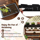 Kids Wooden Potting Bench with Four Pots and Chalkboard – Natural