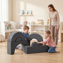 6-Piece Foam Arch Climbing Set with Suede Covers – Grey