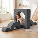 6-Piece Foam Arch Climbing Set with Suede Covers – Grey