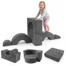 6-Piece Foam Arch Climbing Set with Suede Covers – Grey