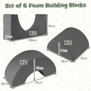 6-Piece Foam Arch Climbing Set with Suede Covers – Grey
