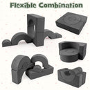 6-Piece Foam Arch Climbing Set with Suede Covers – Grey