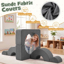 6-Piece Foam Arch Climbing Set with Suede Covers – Grey