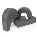 6-Piece Foam Arch Climbing Set with Suede Covers – Grey