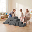 5-Piece Foam Climbing Set with Arches and Steps – Grey