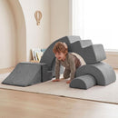 5-Piece Foam Climbing Set with Arches and Steps – Grey