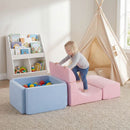 Foam Climbing Set with Ball Pit and Suede Covers – Pink