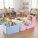Foam Climbing Set with Ball Pit and Suede Covers – Pink