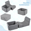 Foam Climbing Set with Ball Pit and Suede Covers – Grey