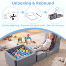 Foam Climbing Set with Ball Pit and Suede Covers – Grey