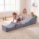 6-Piece Foam Climbing Set with Bridge and Arches – Grey