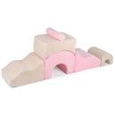 6-Piece Foam Climbing Set with Bridge and Arches – Pink