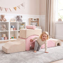 6-Piece Foam Climbing Set with Bridge and Arches – Pink