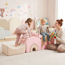 6-Piece Foam Climbing Set with Bridge and Arches – Pink
