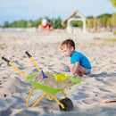 Kids Metal Wheelbarrow with Easy-Grip Handles – Light Green