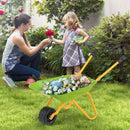 Kids Metal Wheelbarrow with Easy-Grip Handles – Light Green