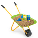 Kids Metal Wheelbarrow with Easy-Grip Handles – Light Green